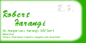 robert harangi business card